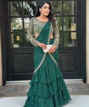 LG 1954 READY TO WEAR RUFFLE LEHENGA SAREE