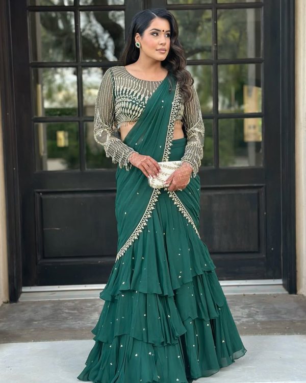 LG 1954 READY TO WEAR RUFFLE LEHENGA SAREE