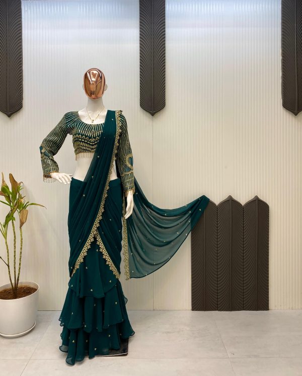 LG 1954 READY TO WEAR RUFFLE LEHENGA SAREE