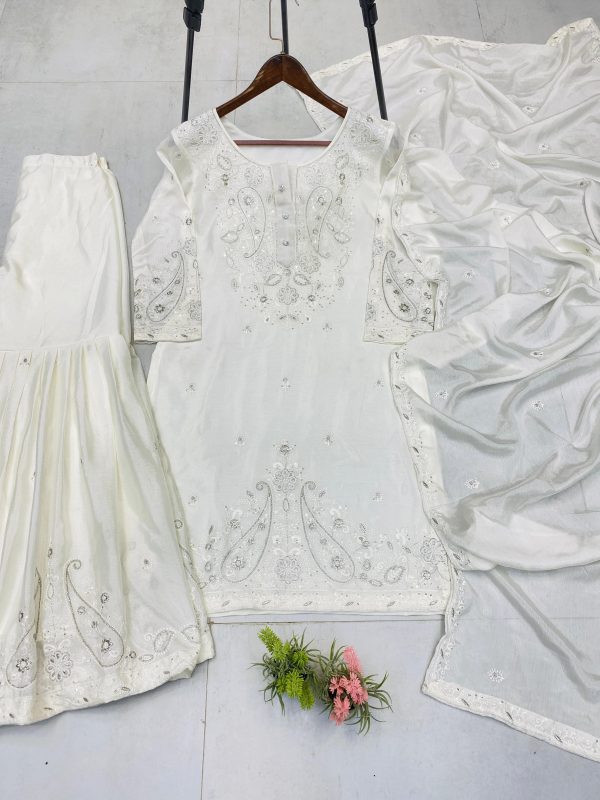 LG 1961 DESIGNER WEAR SHARARA SUIT IN THREE PIECE