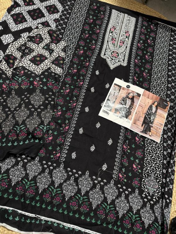 MEHBOOB TEX 1507 SAHNAZ BLACK WHITE COTTON SUITS