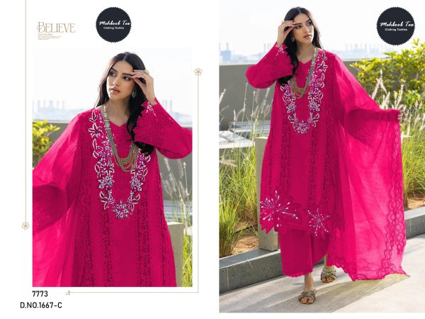 MEHBOOB TEX 1667 C COTTON EMBROIDERED SUITS