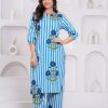 MURTI TRENDS BLUE COTTON CORD SET STYLE KURTI