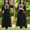 MURTI TRENDS COTTON 2 SIDE POCKET BLACK KURTI