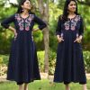 MURTI TRENDS COTTON 2 SIDE POCKET BLUE KURTI