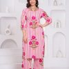 MURTI TRENDS PINK COTTON CORD SET STYLE KURTI