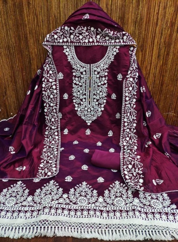 RN SILK MILL CHANDERI SALWAR SUITS MATERIALS ONLINE