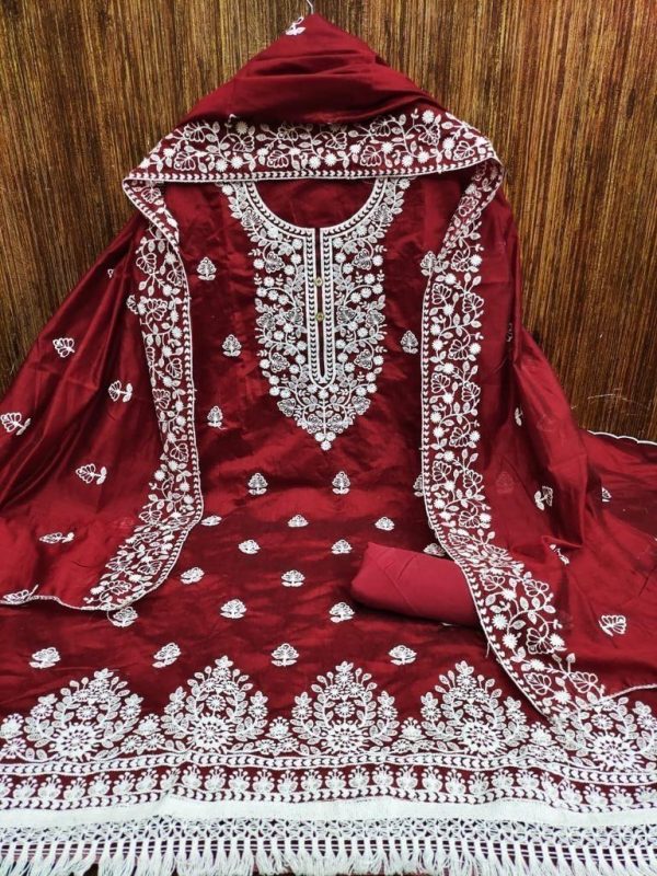 RN SILK MILL CHANDERI SALWAR SUITS MATERIALS ONLINE