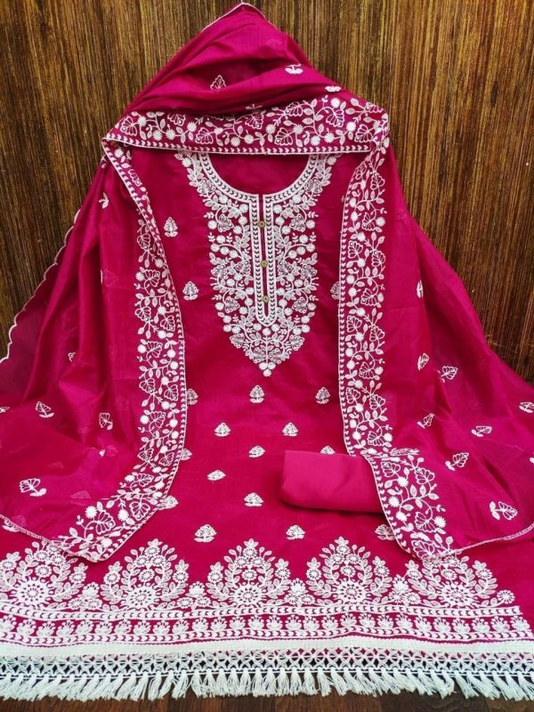 RN SILK MILL CHANDERI SALWAR SUITS MATERIALS ONLINE