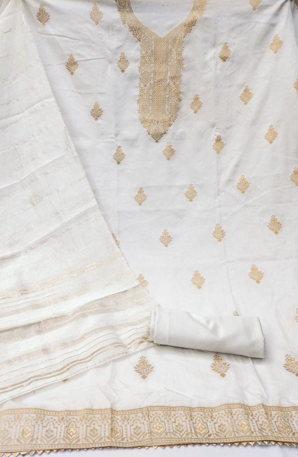 RN SILK MILL DYEABLE BANARSI SUITS MATERIALS