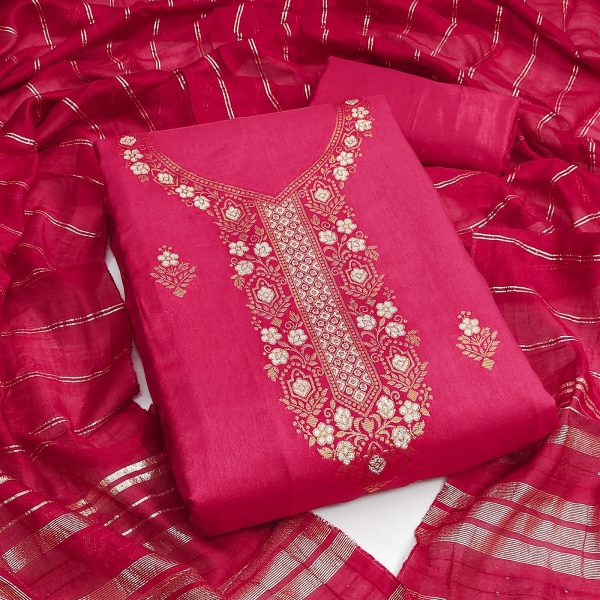 RN SILK MILL DYEABLE BANARSI SUITS MATERIALS