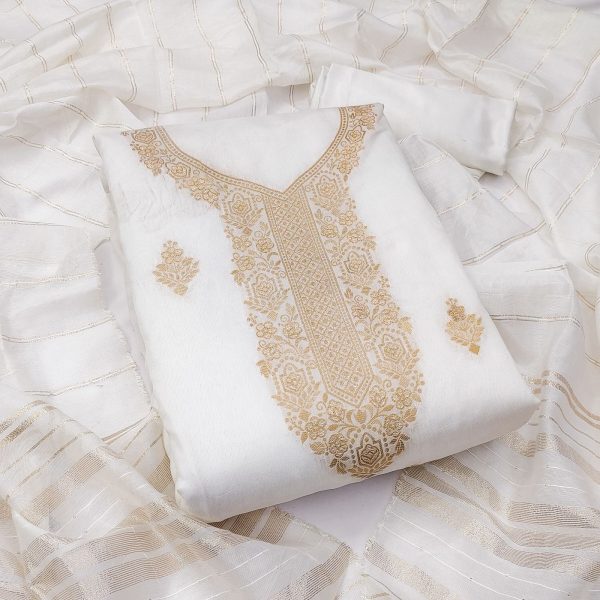 RN SILK MILL DYEABLE BANARSI SUITS MATERIALS