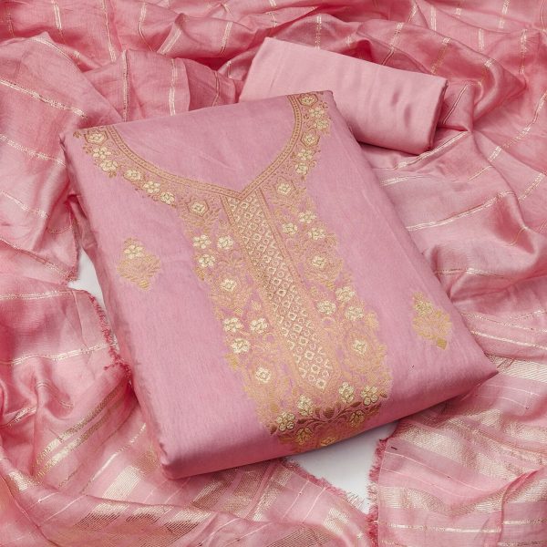 RN SILK MILL DYEABLE BANARSI SUITS MATERIALS
