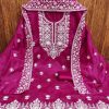 RN SILK MILL HEAVY CHANDERI NECK EMBROIDERED SUITS