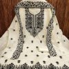 RN SILK MILL HEAVY CHANDERI NECK EMBROIDERED SUITS