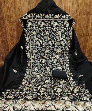 RN SILK MILL HEAVY CHANDERI NECK EMBROIDERED SUITS