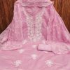 RN SILK MILL HEAVY CHANDERI NECK EMBROIDERED SUITS
