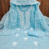 RN SILK MILL HEAVY CHANDERI NECK EMBROIDERED SUITS