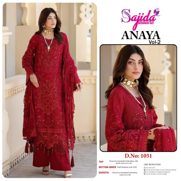 SAJIDA DESIGNERS 1051 ANAYA VOL 2 SALWAR KAMEEZ