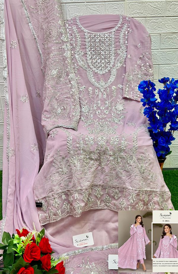 SERINE S 204 A GEORGETTE PAKISTANI SALWAR SUITS