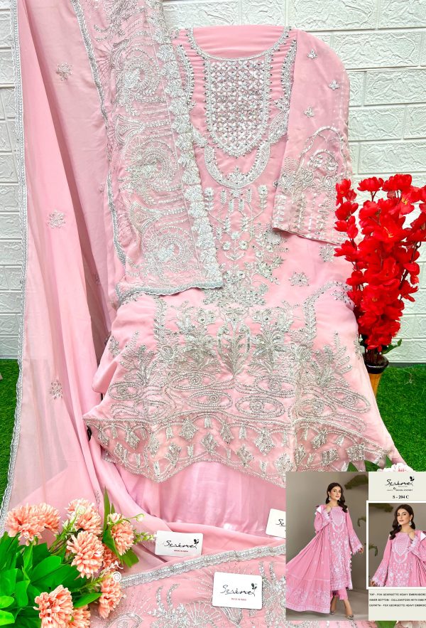 SERINE S 204 C GEORGETTE PAKISTANI SALWAR SUITS