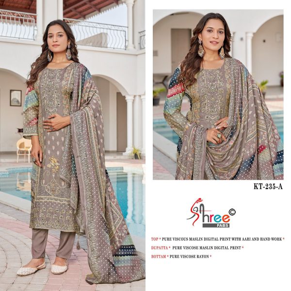 SHREE FABS KT 235 A VISCOSE MUSLIN SALWAR KAMEEZ