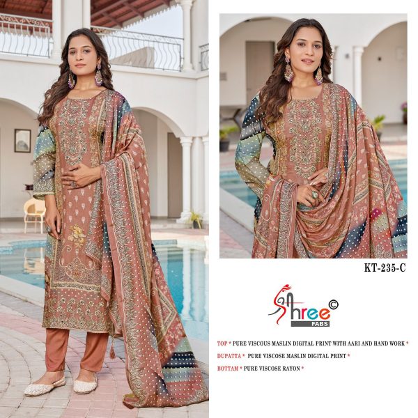 SHREE FABS KT 235 C VISCOSE MUSLIN SALWAR KAMEEZ