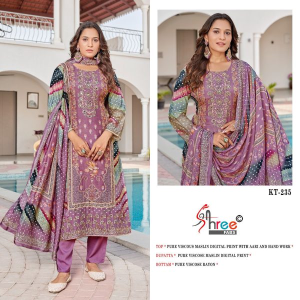 SHREE FABS KT 235 VISCOSE MUSLIN SALWAR KAMEEZ