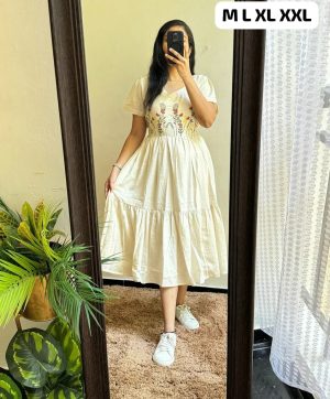 SHRUTI CREATION COTTON FLEX WITH EMBROIDERED KURTI