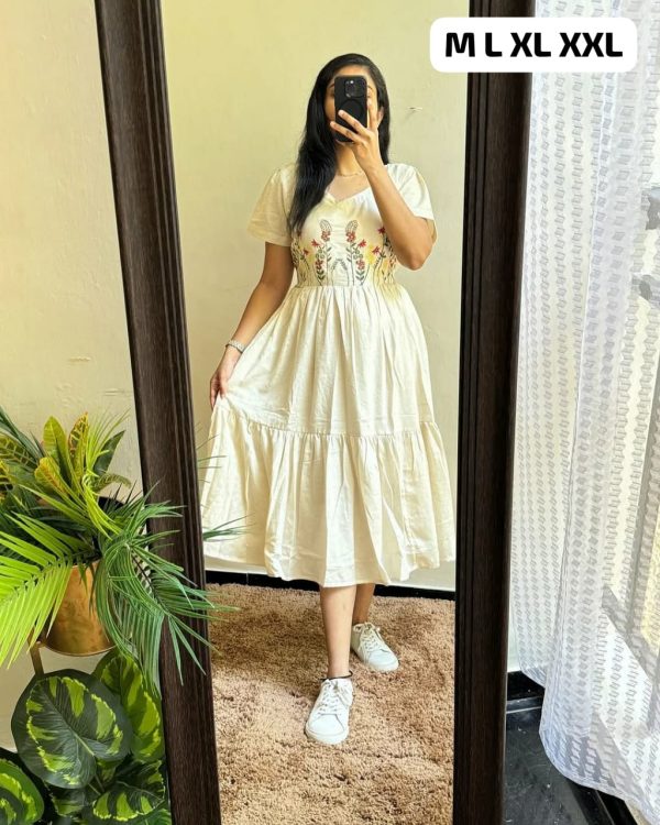 SHRUTI CREATION COTTON FLEX WITH EMBROIDERED KURTI