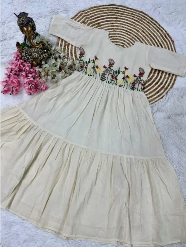 SHRUTI CREATION COTTON FLEX WITH EMBROIDERED KURTI