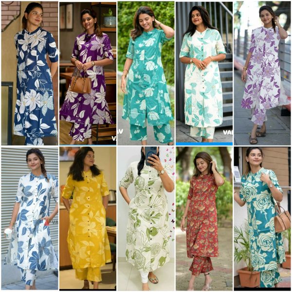 SHRUTI CREATION COTTON STYLISH COTTON KURTI SET