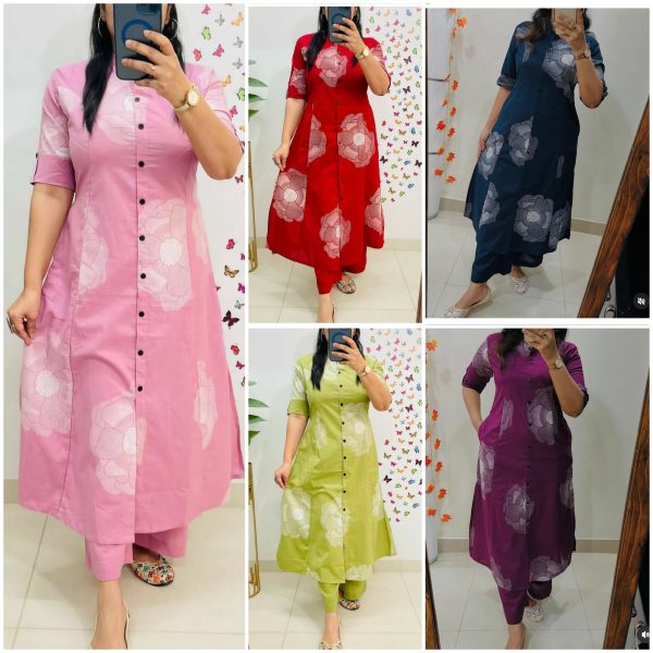SHRUTI CREATION COTTON WITH PRINTED CORD SET
