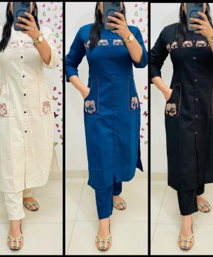 SHRUTI CREATION FLEX COTTON EMBROIDERED KURTI