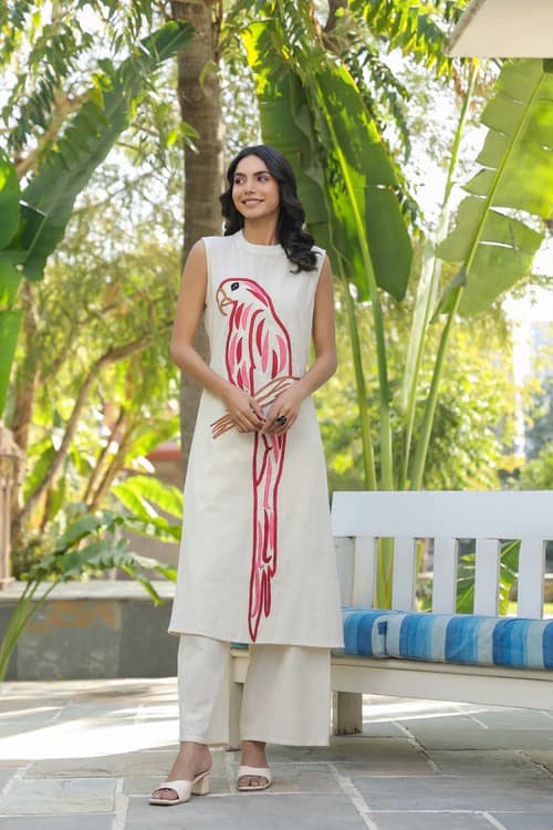 SHRUTI CREATION FLEX COTTON EMBROIDERED KURTI
