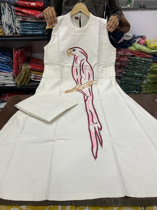 SHRUTI CREATION FLEX COTTON EMBROIDERED KURTI