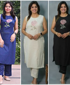 SHRUTI CREATION FLEX COTTON SLEEVES LESS KURTI