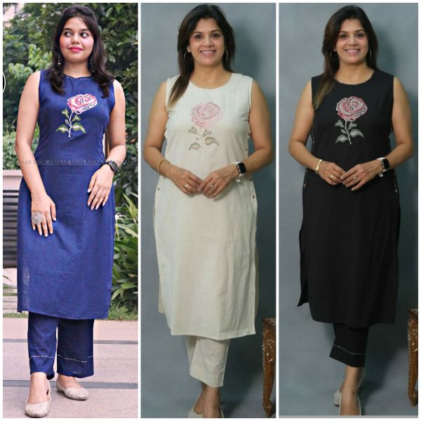 SHRUTI CREATION FLEX COTTON SLEEVES LESS KURTI