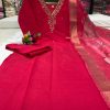 SHRUTI CREATION PINK ROMAN SILK HANDWORK KURTI