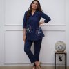 SHRUTI CREATION SLUB COTTON EMBROIDERED CORD SET