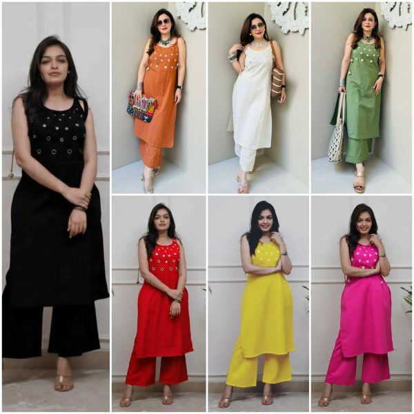 SHRUTI CREATION SLUB COTTON SPAGHETTI SUITS