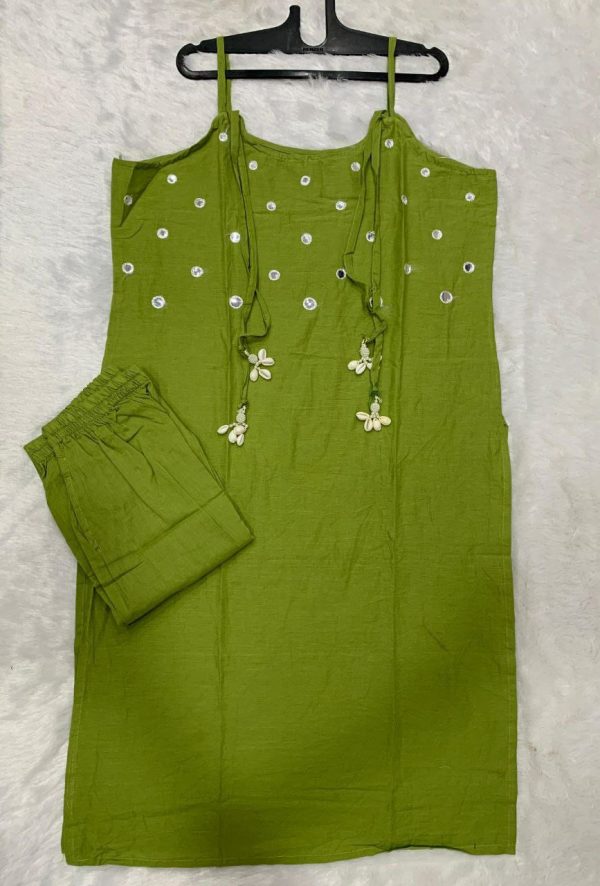 SHRUTI CREATION SLUB COTTON SPAGHETTI SUITS