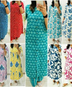 SHRUTI CREATION SOFT RAYON WITH PRINTED ALINE KURTI