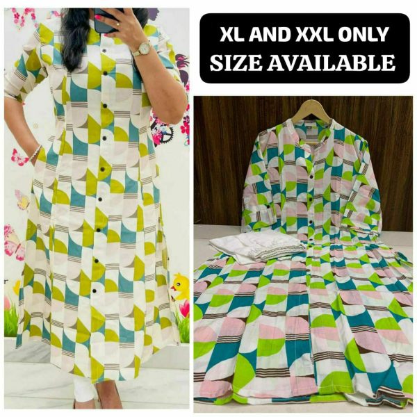 SHRUTI CREATION SOFT RAYON WITH PRINTED ALINE KURTI