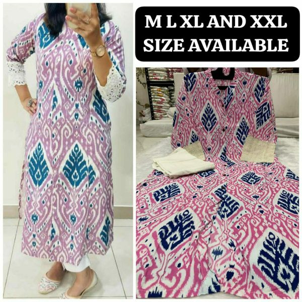 SHRUTI CREATION SOFT RAYON WITH PRINTED ALINE KURTI