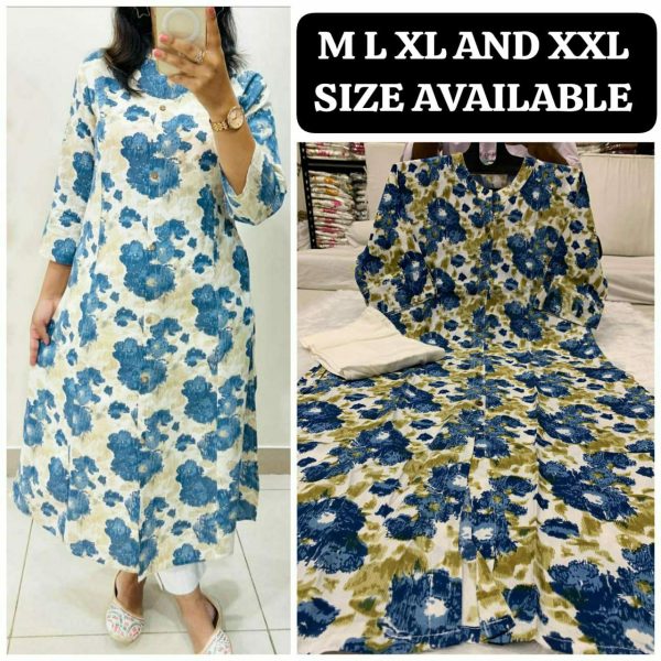SHRUTI CREATION SOFT RAYON WITH PRINTED ALINE KURTI