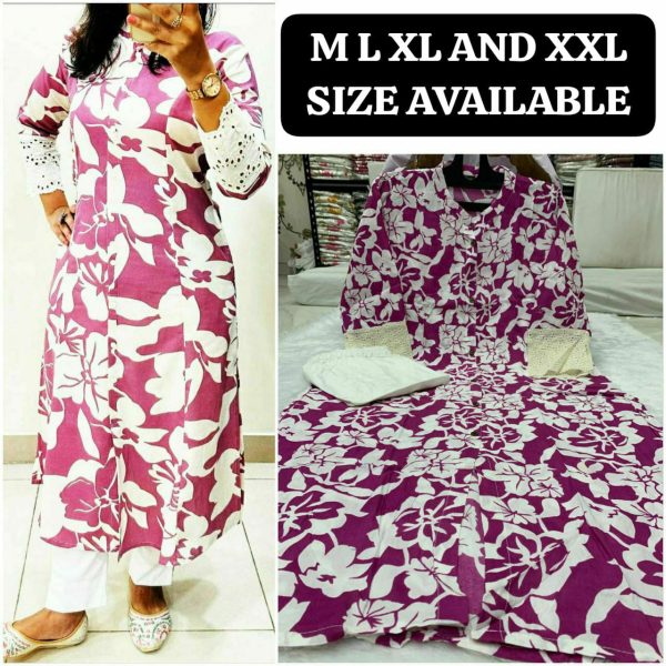 SHRUTI CREATION SOFT RAYON WITH PRINTED ALINE KURTI