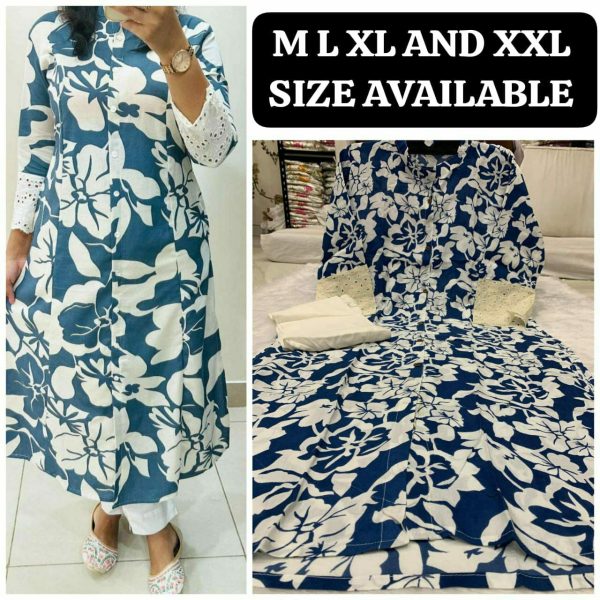 SHRUTI CREATION SOFT RAYON WITH PRINTED ALINE KURTI