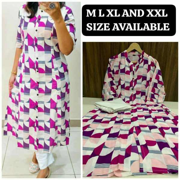 SHRUTI CREATION SOFT RAYON WITH PRINTED ALINE KURTI