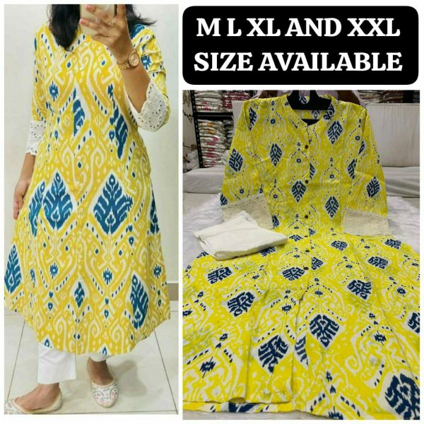 SHRUTI CREATION SOFT RAYON WITH PRINTED ALINE KURTI